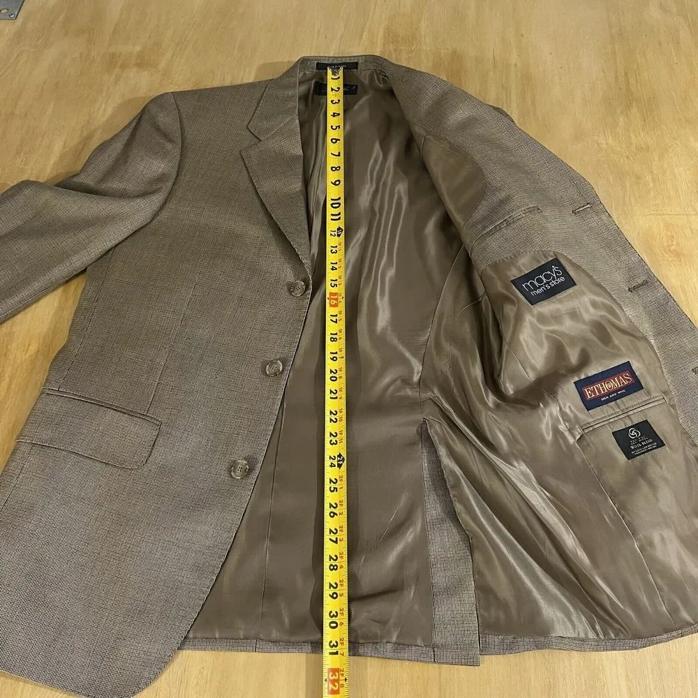 Tasso Elba Blazer Sport Coat Jacket Mens 38R Classic Fit Silk Wool‎ 3 Button